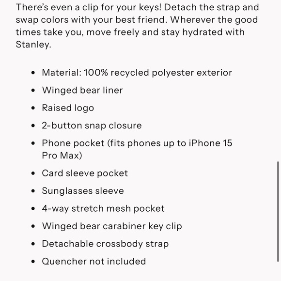 Stanley all day 40 oz quencher carry-all cross body cup holder - Picture 3 of 7